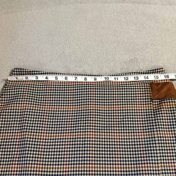 Vintage Esprit Brown Plaid Mini Skirt Size 8 90s Y2K Taylor Gilmore Girls Prep - Picture 6 of 7